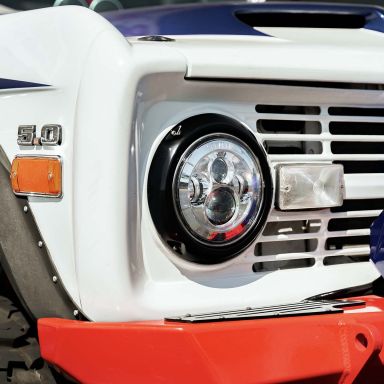 Black Headlight Trim Rings | PAIR | 66-70 Ford Bronco | Also Fits 71-77